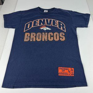 VTG 90s NFL Denver Broncos Football Shirt Adult Medium Blue Faded Arch Logo Tee